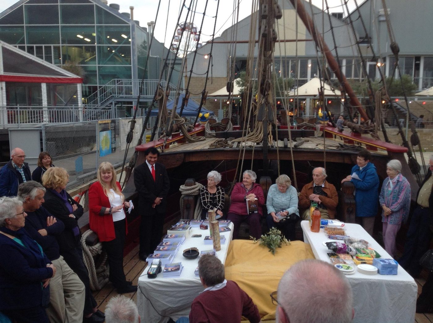 Launch of The European Quest aboard the Duyfken replica, Fremantle harbour, 30 June 2024