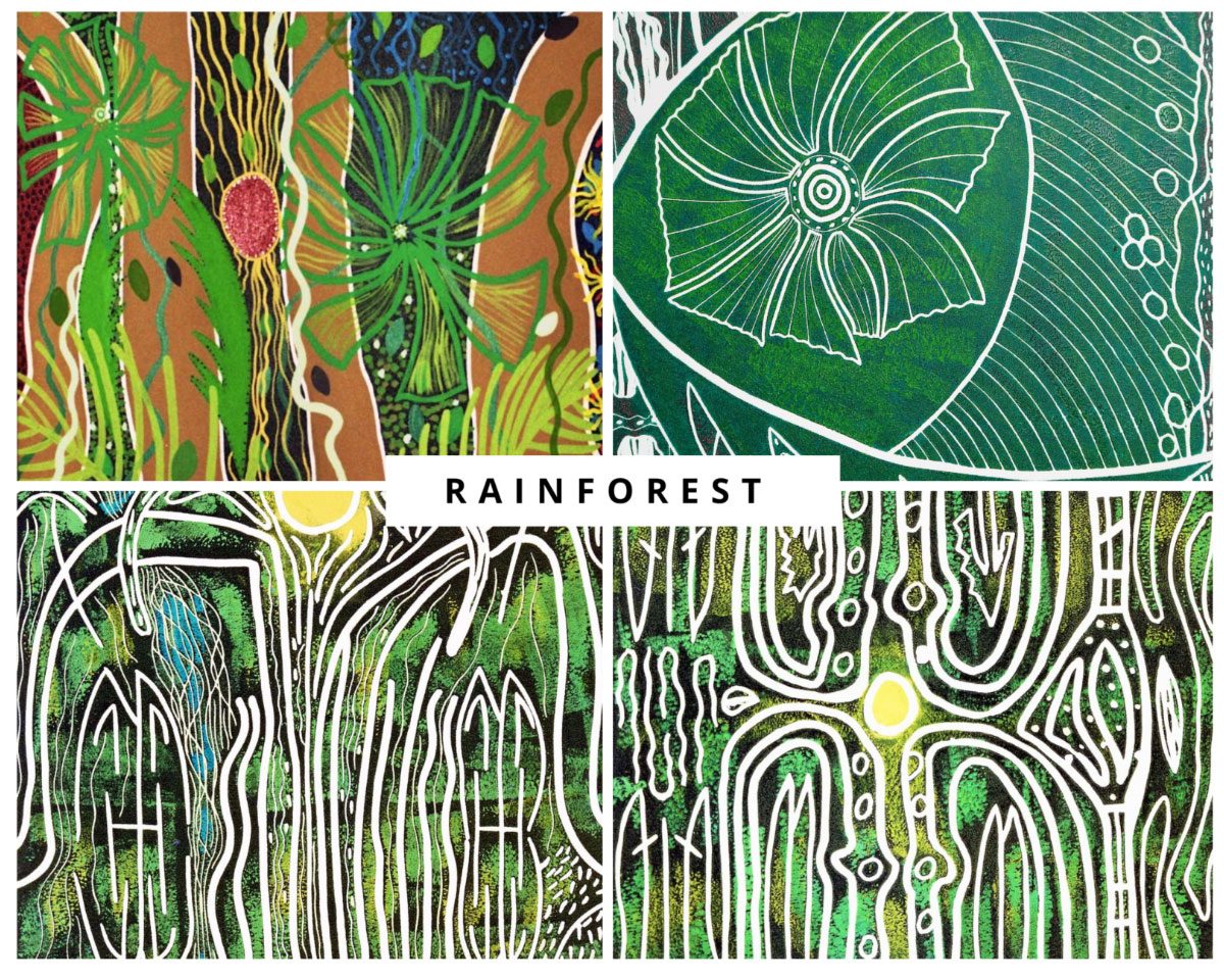 munganbana norman miller rainforest print